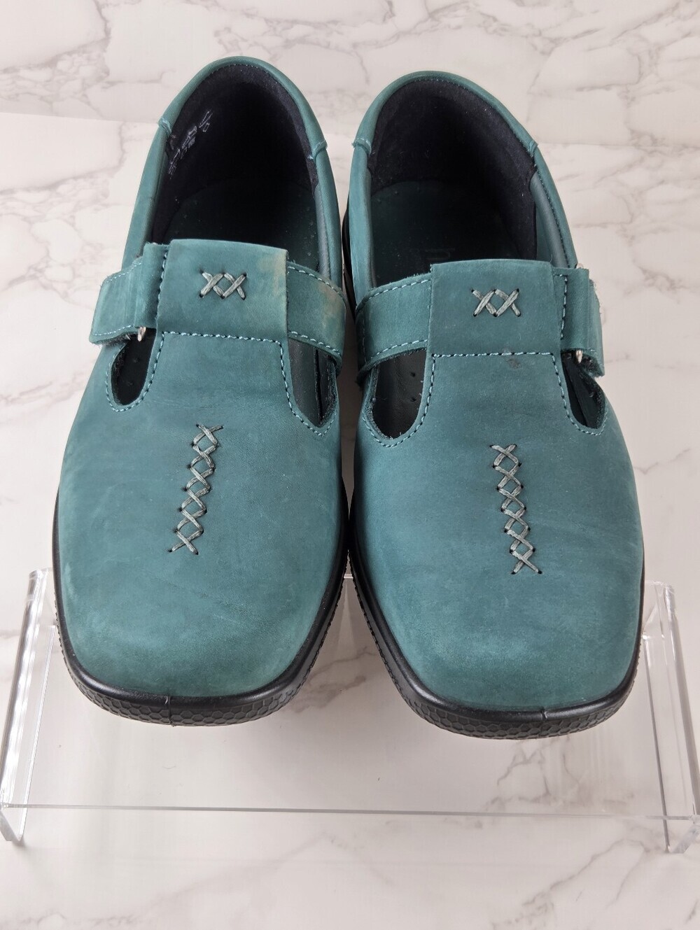 hotter Teal Nubuck Mary Jane Strap Shoes(B27) - Picture 5 of 15